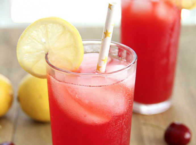 Fresh Homemade Cherry Lemonade