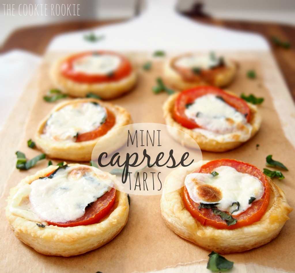 Mini Caprese Tarts! Mini bites of heaven with basil, balasmic, tomato, and mozzarella. YUM!
