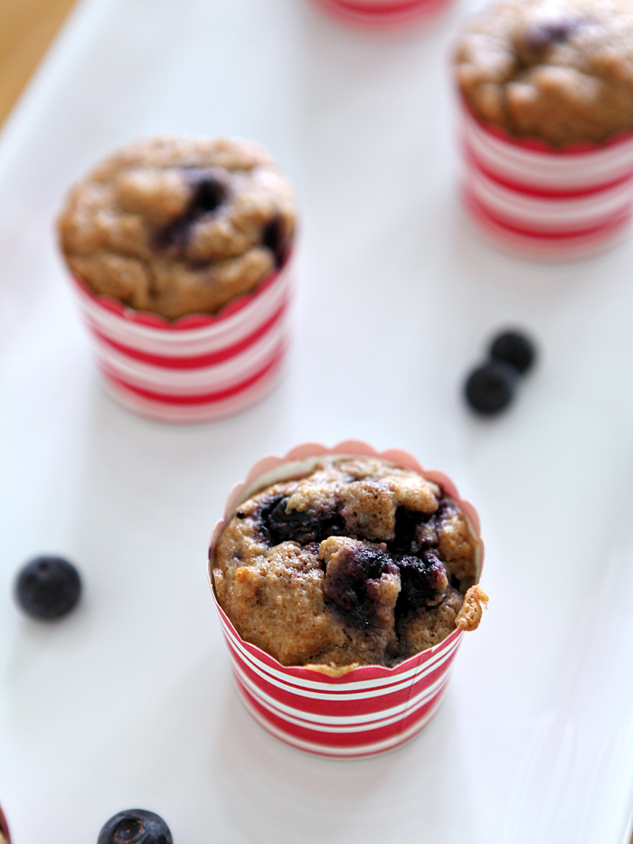 Whole Wheat Blueberry Muffins // Erin Skinner from The Speckled Palate for My Cooking Spot