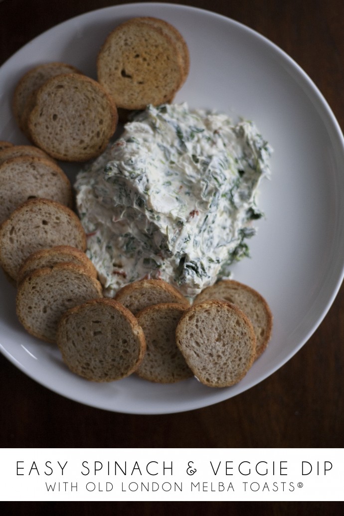 Easy Spinach & Veggie Dip with Old London Melba Toasts®