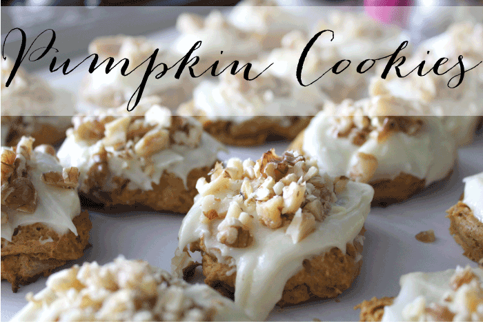 Pumpkin Cookies with Cream Cheese Frosting