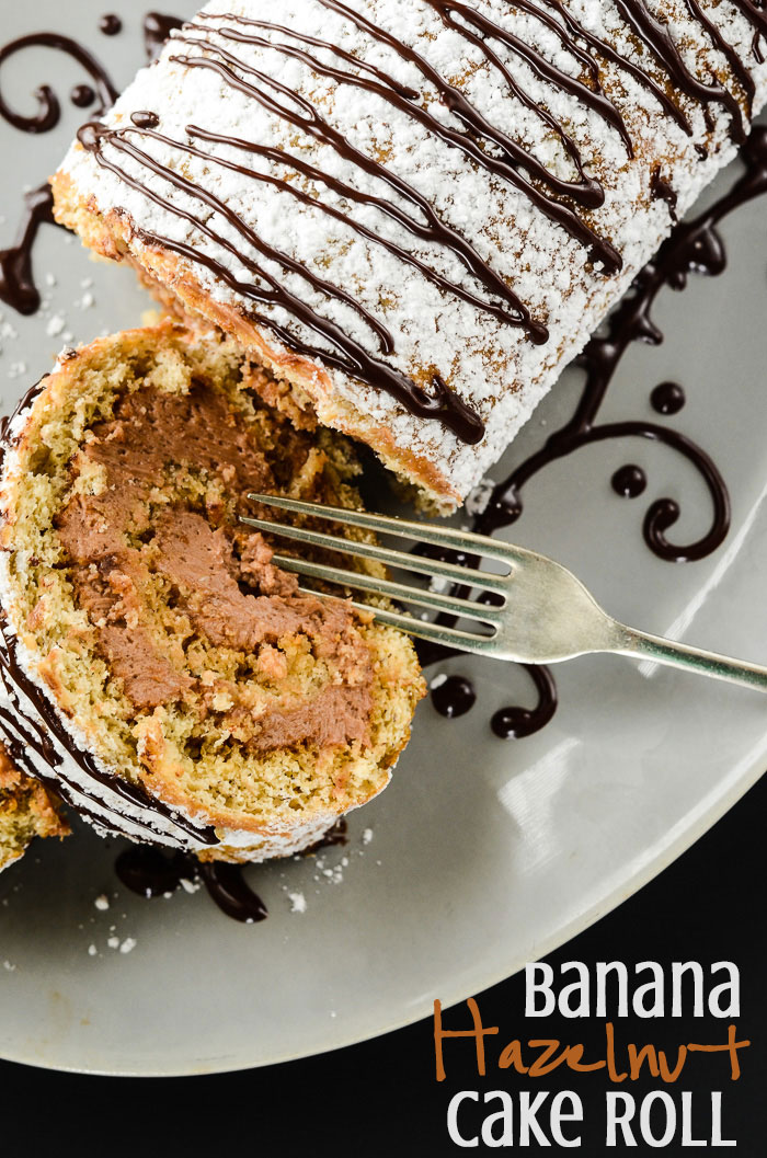 Banana Hazelnut Cake Roll | by The Crumby Cupcake via My Cooking Spot