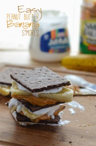 Easy Peanut Butter Banana S'mores | The easiest s'more ever! Four simple ingredients and no heat involved are sure to make for four happy mouths - or one, your choice!