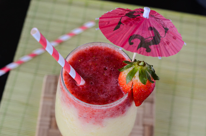 Delicious Strawberry Lava Flow Pina Colada Mocktail - Delectable Food Life