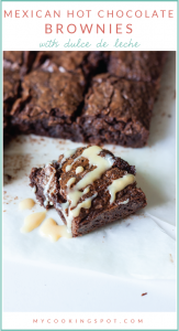 Mexican Hot Chocolate Brownies with Dulce de Leche