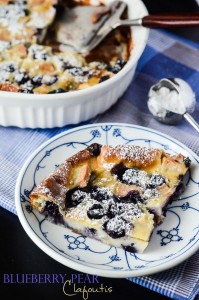 Blueberry Pear Clafoutis - rustic, French, and perfectly delish! | Get the recipe on MyCookingSpot.com!