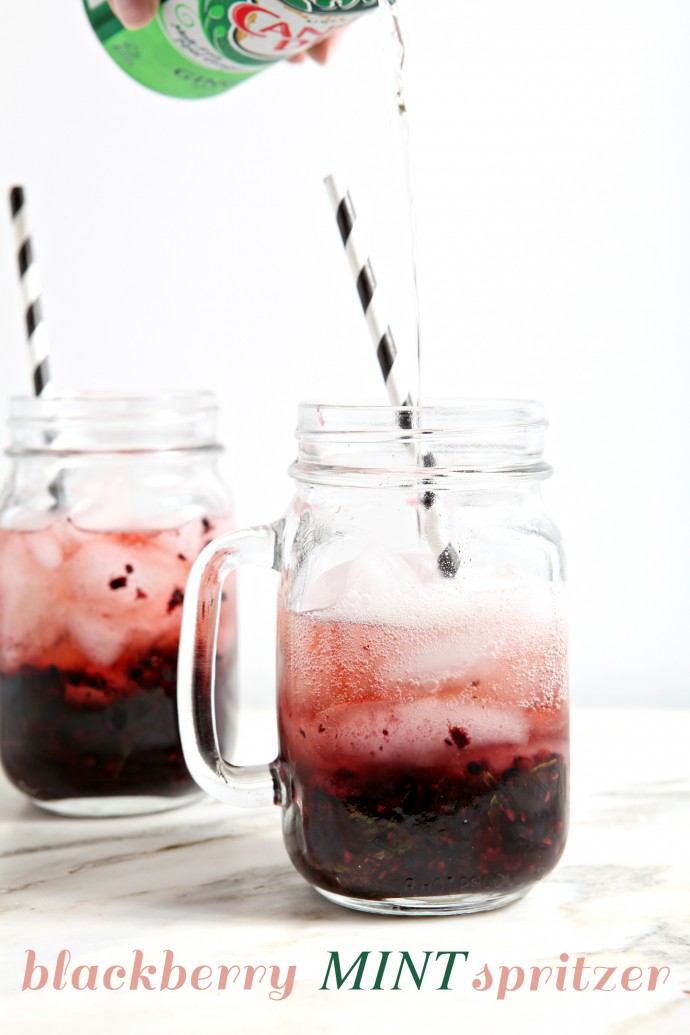 Blackberry Mint Spritzers | Cool down this September with a flavorful spritzer! Made simply using fresh blackberries, mint, simple syrup and ginger ale, this will become a fast favorite!