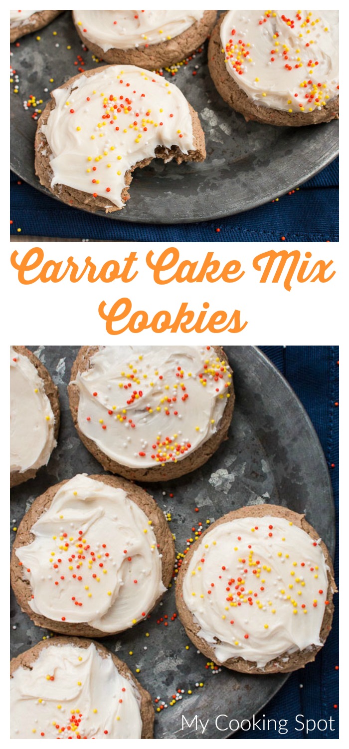 Carrot Cake Mix Cookies - Pinterest - My Cooking Spot