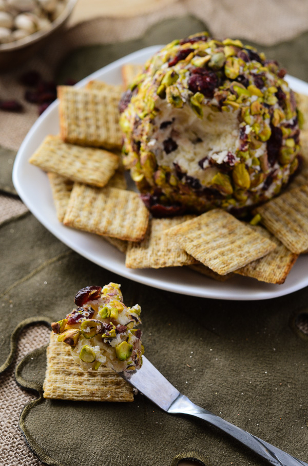 Cranberry Pistachio Cheese Ball - a perfect holiday appetizer | Get the recipe on MyCookingSpot.com!