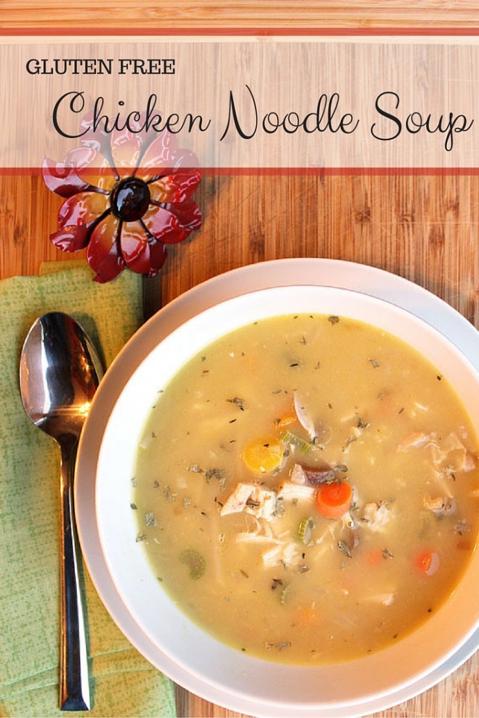 Warm up this winter with gluten-free chicken noodle soup.