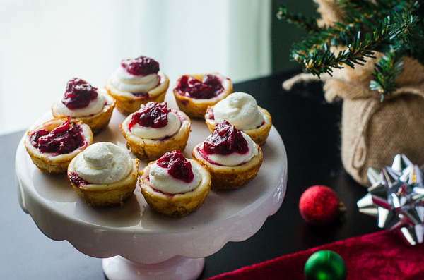 Cranberry Bourbon Cheesecake Bites - a delightful treat at any holiday party! | Get the recipe on MyCookingSpot.com!