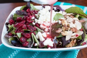 Cranberry Walnut Salad with Raspberry Vinaigrette