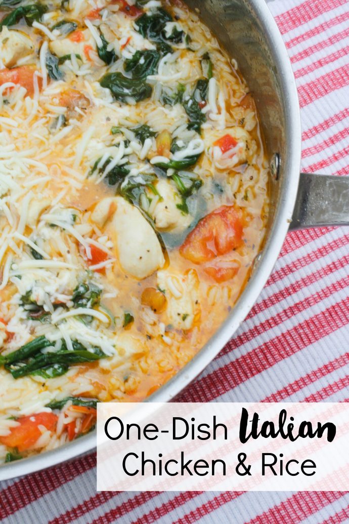 Perfect for a busy night, this one dish meal is full of flavor! One-Dish Italian Chicken and Rice 