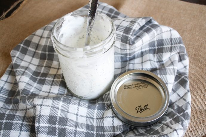 Make this Healthy Ranch Dressing to use on your favorite salad or as a dip for veggies.