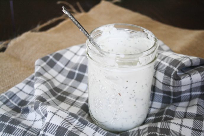 Make this Healthy Ranch Dressing to use on your favorite salad or as a dip for veggies.