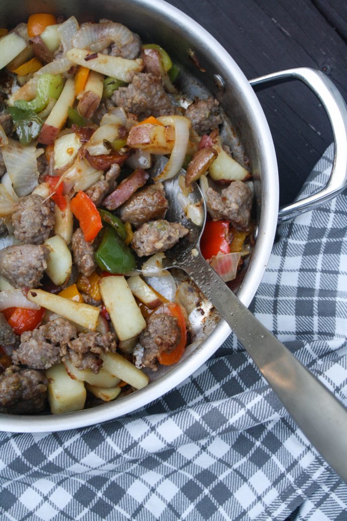 Try this easy, healthy dinner idea tonight! Hearty Sausage Skillet requires only a few minutes of prep work and is ready in under 30 minutes. This flavorful dish is going to be a hit with your family!