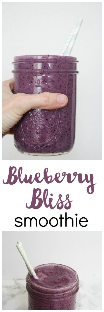 This Blueberry Bliss Smoothie is a refreshing and healthy snack! It's packed with nutrition for a great breakfast or afternoon pick-me-up.
