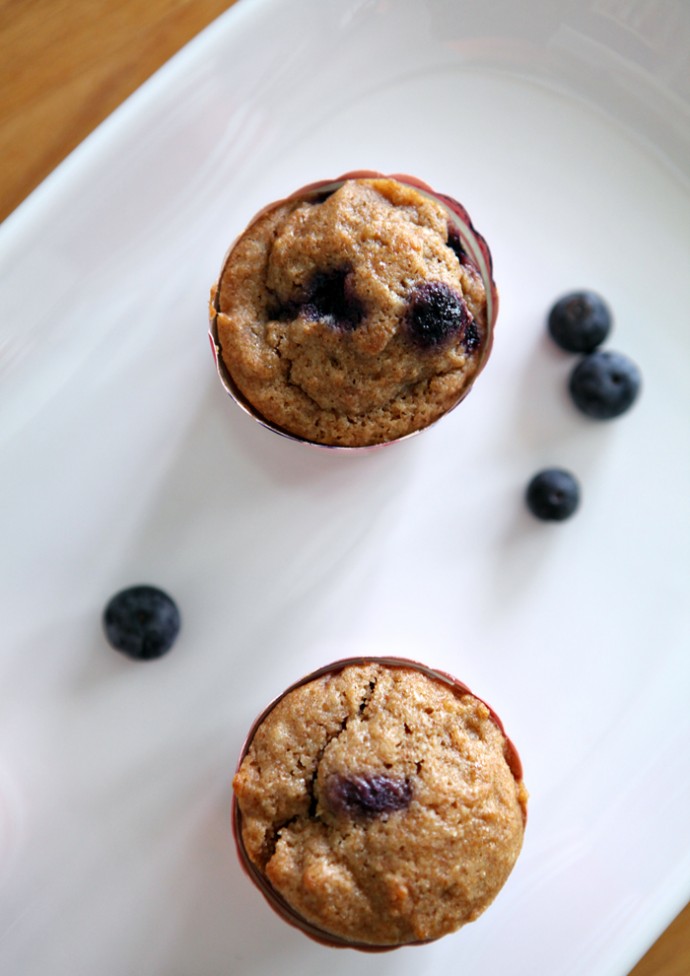 Whole Wheat Blueberry Muffins