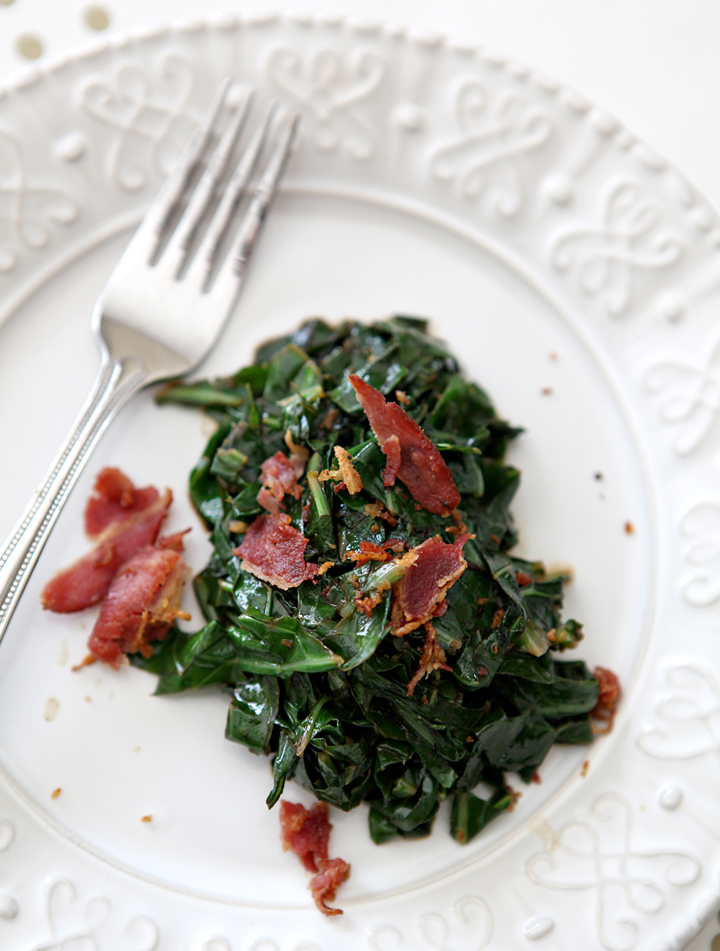 Bacon Collard Greens // Erin Skinner of The Speckled Palate for My Cooking Spot