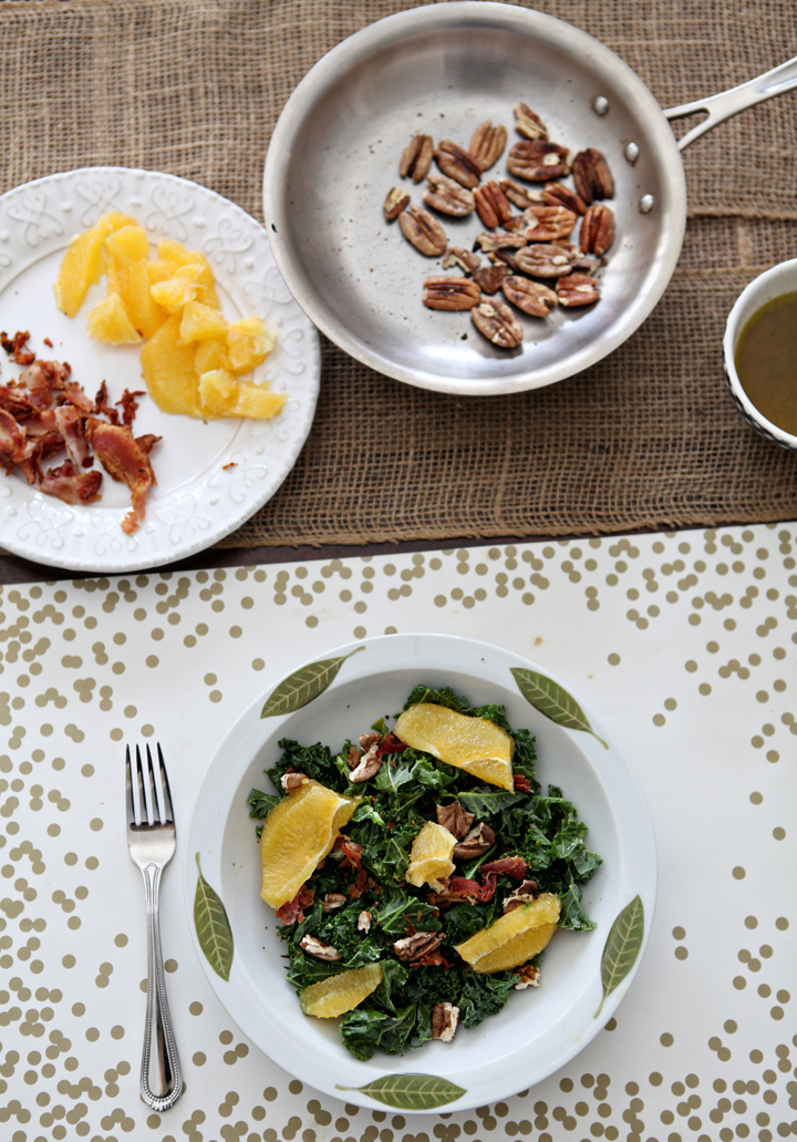 Mandarin Kale Salad // Erin Skinner of The Speckled Palate for My Cooking Spot