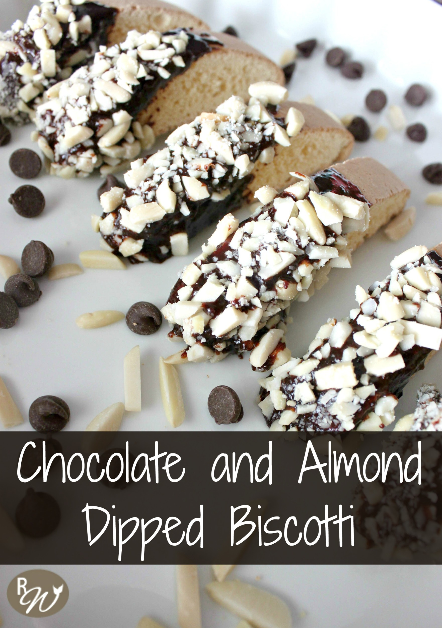 Chocolate and Almond Dipped Biscotti