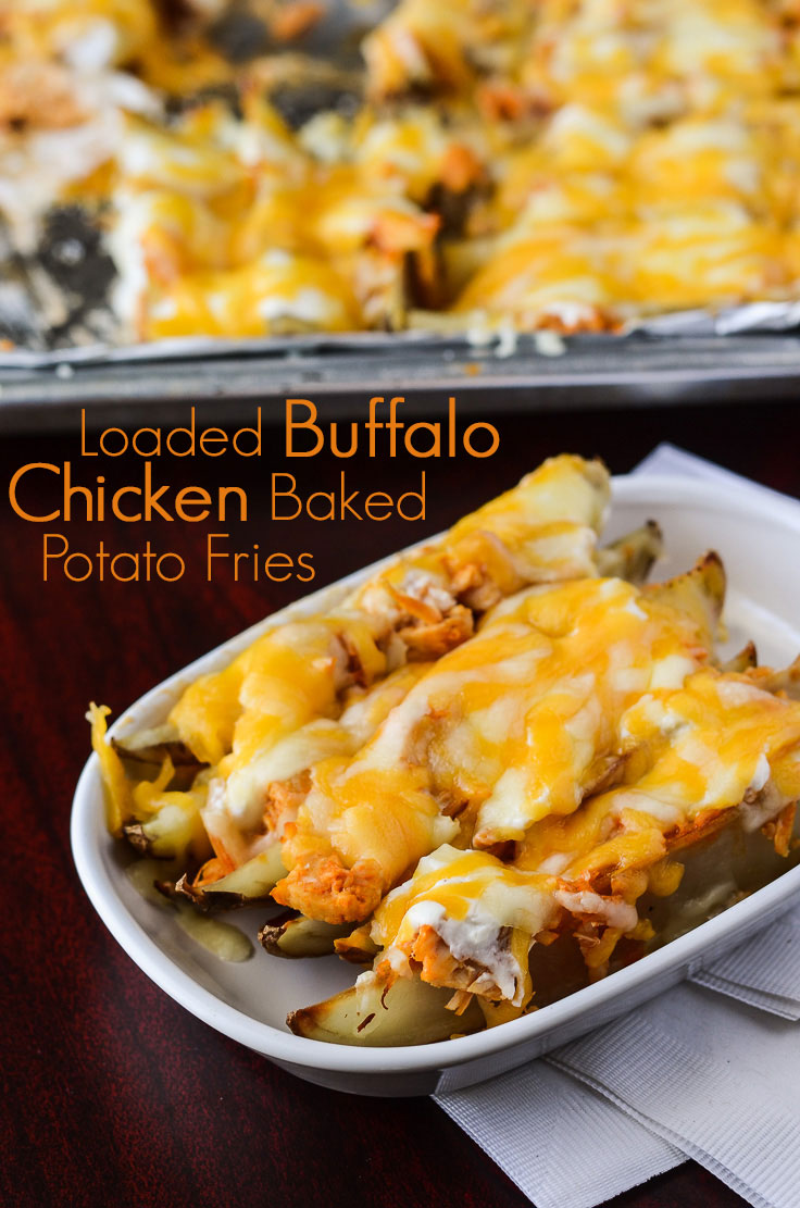 Loaded Buffalo Chicken Baked Potato Fries | The ultimate side dish! Get the recipe on MyCookingSpot.com!