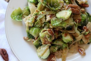 Creamy Pecan Brussels Sprouts