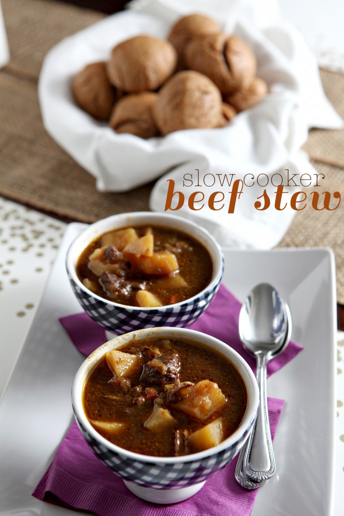 Hearty slow cooker meals are perfect for the chilly days ahead. This flavorful Slow Cooker Beef Stew is a household favorite and so easy to make for any weeknight meal!