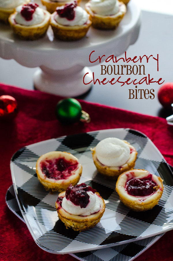 Cranberry Bourbon Cheesecake Bites - a delightful treat at any holiday party! | Get the recipe on MyCookingSpot.com!