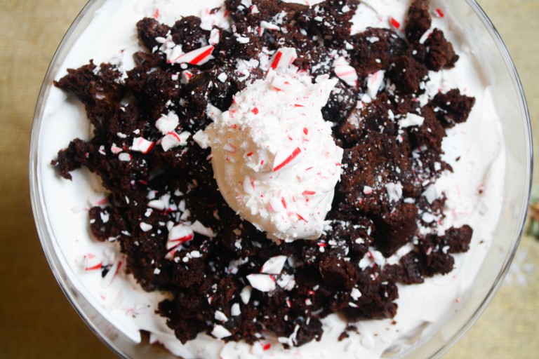 Peppermint Brownie Trifle